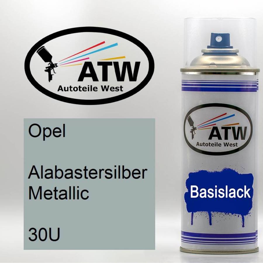 Opel, Alabastersilber Metallic, 30U: 400ml Sprühdose, von ATW Autoteile West.